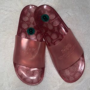 womens COACH jelly slides/ sandals